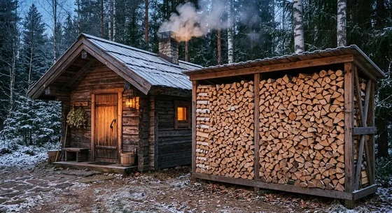 Укладка дров в Сергиевом Посаде, улица Рябиновая, 18